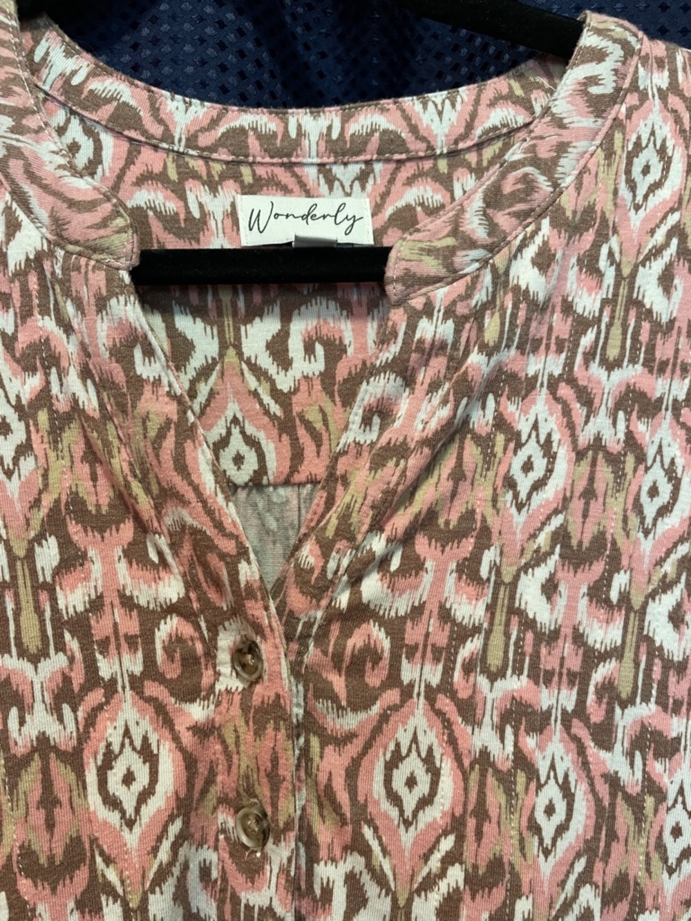 Wonderly Pink Cream Patterned Long Sleeve Blouse - Picture 13 of 15
